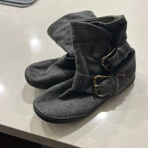 Womens Gray Slouch Boots